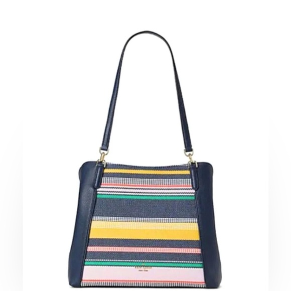 Kate Spade Jackson Boardwalk Stripe Medium Triple Compartment Shoulder Bag